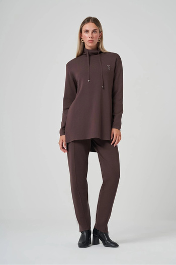 Nuss Tricot Suit with Pants 1353 Coffee