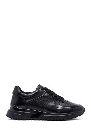 Derimod Men's Black Lace-Up Leather Casual Sneaker, Winter Sports Shoes 25Wfd642114