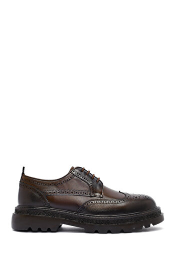 Derimod Men's Brown Lace-Up Thick Sole Leather Casual Shoes 25Wfd760518