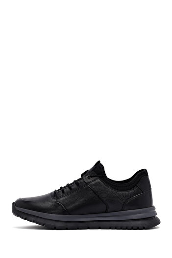 Derimod Men's Black Lace-Up Leather Casual Sneaker,Winter Sports Shoes 25Wfd6417Ft