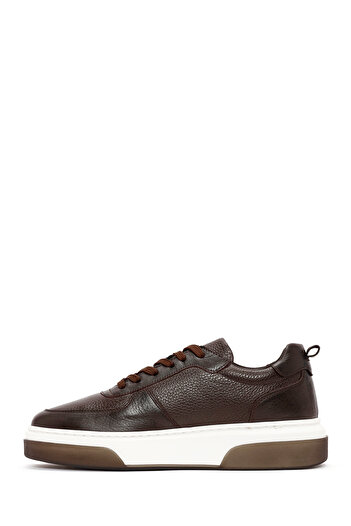 Derimod Men's Brown Lace-Up Thick Sole Leather Sneaker, Winter Sports Shoes 25Wfd6408Ft