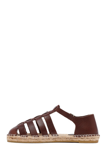 Derimod Women's Brown Leather Espadrille 25Sfd206518