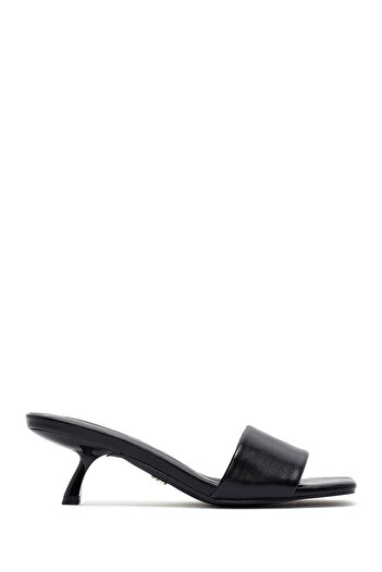 Derimod Women's Black Thin Short Heeled Slippers 25Sfe451318