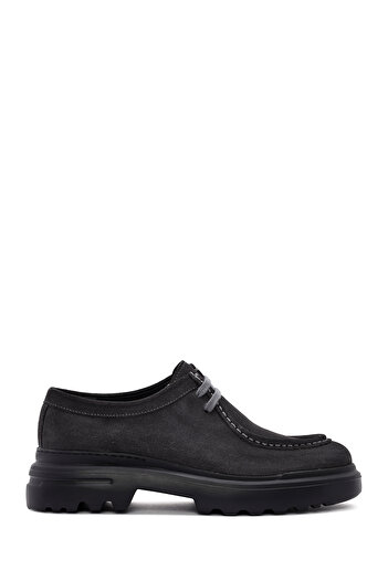 Derimod Men's Gray Lace-Up Suede Leather Casual Shoes 25Wfd631710