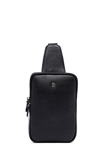 Derimod Men's Black Mini Leather Crossbody Bag 25Sbd3533Ft