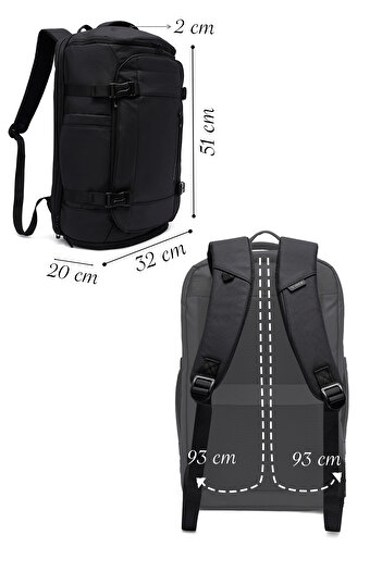Derimod D-Pack Unisex Black Fabric Backpack 25Sbd30236F