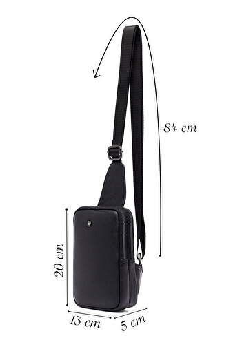 Derimod Men's Black Mini Leather Crossbody Bag 25Sbd3533Ft
