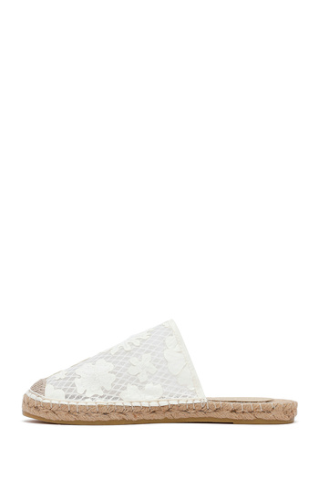 Derimod Women's Cream Patterned Espadrille Slippers 25Sfd20626F