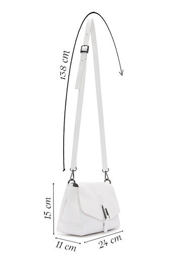 Derimod Women's White Long Strap Crossbody Bag 25Sbd2102Ft