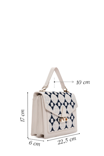 Derimod Women's Cream Printed Long Strap Shoulder Bag 25Sbd 260026