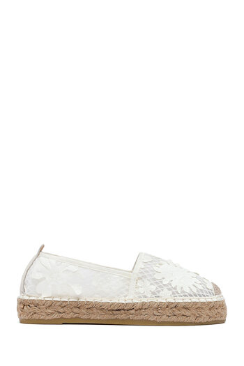 Derimod Women's Cream Patterned Espadrille 25Sfd20726F