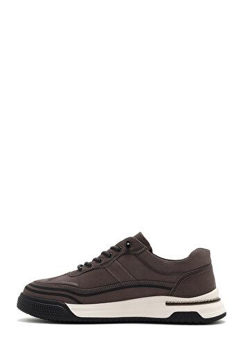 Derimod Men's Gray Nubuck Sneaker Thick Sole 25Sfd6935V3