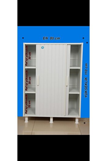 Keskinpen01 Pvc plastik sürgülü çok amaçlı dolap demonte kolay kurulum