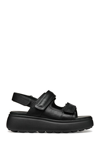 Geox Women's Black D Spherica Ec4.1 S a - Nappa Banded Genuine Leather Sandals D55D4B00085C9999