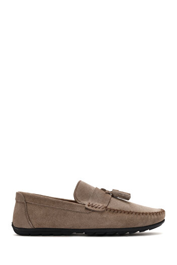 Derimod Men's Beige Tasseled Suede Genuine Leather Shoes Casual Daily Shoes 25Sfd754610