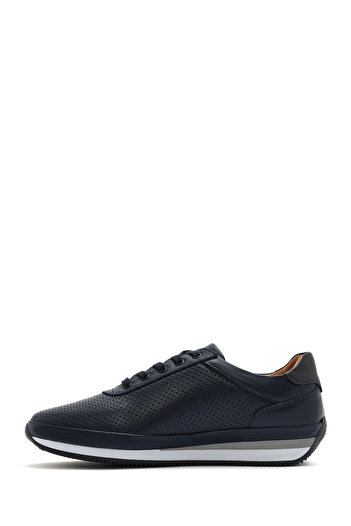Derimod Men's Navy Blue Lace-Up Leather Casual Sneaker 25Sfd6741Di