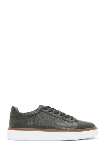 Derimod Men's Khaki Lace-Up Thick Sole Leather Sneaker 25Sfd6124Ft