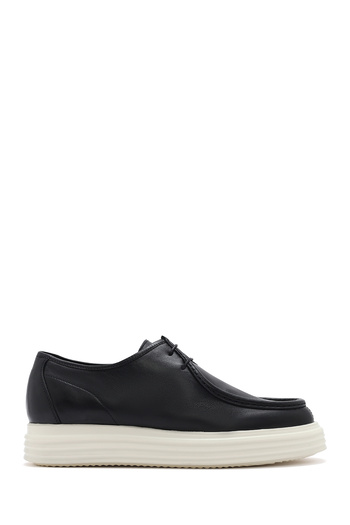 Derimod Men's Black Laced Leather Casual Shoes 25Sfd 650418