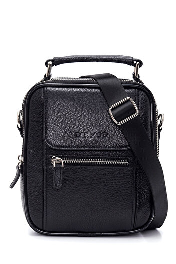 Derimod Men's Black Leather Messenger Bag 21Sbd3100Ft