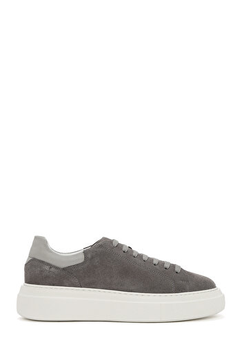Derimod Men's Gray Lace-Up Thick Sole Suede Leather Sneaker 25Sfd 612910
