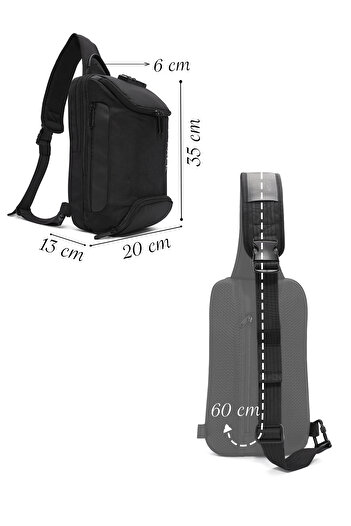 Derimod D-Pack Men's Black Cloth Cross Bag 24Wbd30256F