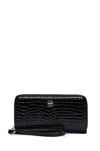 Derimod Women's Black Crocodile Wallet 000A2D5506E3
