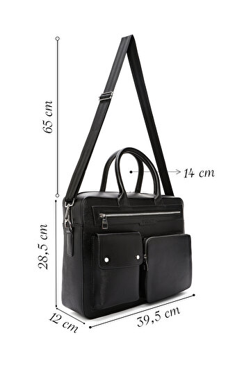 Derimod Men's Black Long Strap Briefcase 24Wbd 320114