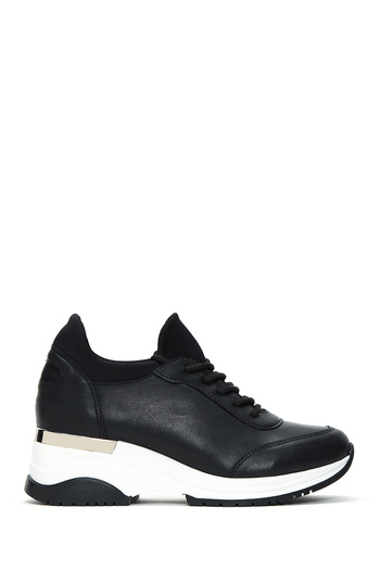 Derimod Black Lace-up Women's Sneakers - Wedge Heel 24WFE 220114