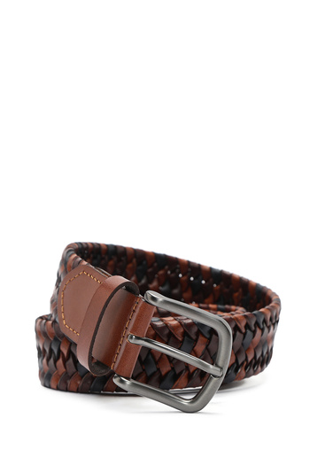 Derimod Men's Brown Braid Leather Belt 000A2D 1305229