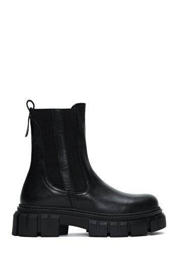 Derimod Women's Black Leather Chelsea Boots 24Wfd 510618