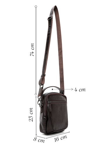 Derimod Men's Brown Leather Messenger Bag 24Wbd3603Ft