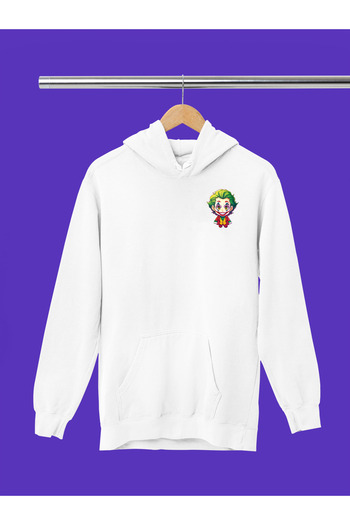 MAGORS Joker and Harley Quinn Printed Cotton Long Sleeve Ribbed 3-Ply Hooded Lover Sweatshirt