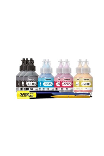 Brother Original Ink Bottle Set 3xBTD60BK, 2xBT5000C, 2xBT5000M, 2xBT5000Y and 2xPix Sch and Te