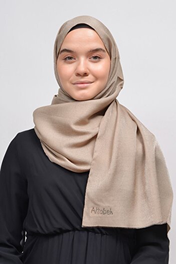 Altobeh Women's Solid Color Twinkle Glitter Hijab Shiny Evening Dress Shawl - Light Mink