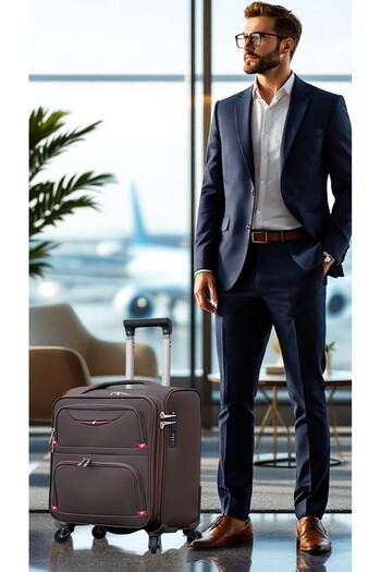 ZAAPPY Pilot Carry-On Cabin Luggage – 18 Inch Trolley Bag for 2-3 Days Business Trips, Lightweight