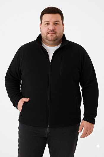 Lukitus Non-Pilling Anti Pilling Men's Plus Size Fleece Coat