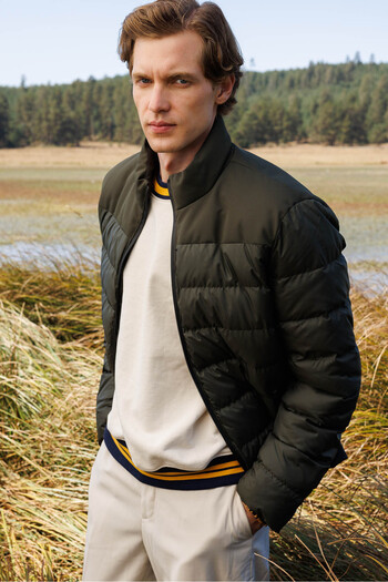 Desen Triko Men's Quilted Puffer Jacket Khaki