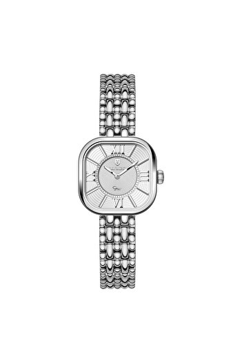 Raymond Rym-211503 Retro Square Steel Women's Watch - 2 Years Warranty Silver-White
