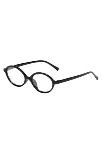 funeyes Miux Black Oval Blue Light Protection Glasses | Optical Glass Compatible |   It Is Small and Oval-Shaped. |   Is a Small Cart.