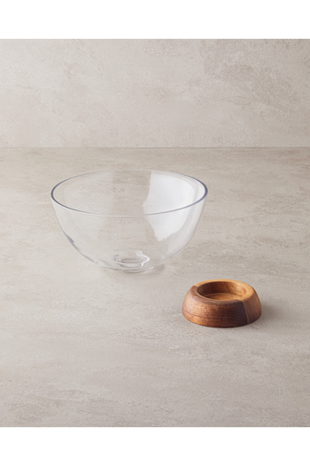English Home Viserys Glass-Wood Presentation Stand 13X21.5 cm Transparent