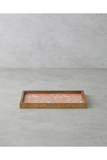 English Home Pine Rose Decorative Tray 16X26 cm Orange
