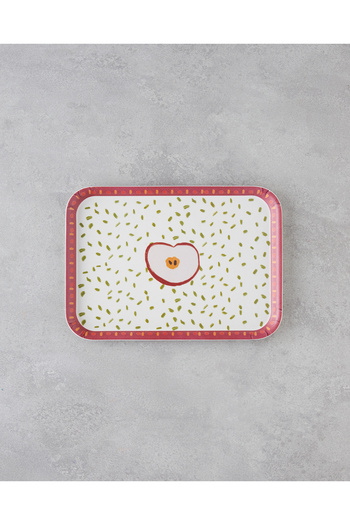 English Home Malic Melamine Non-Slip Tray 20X28.5 cm Red