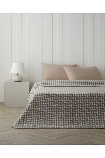 English Home Urban Hound Cotton Acrylic Single Blanket 150X200 cm Beige
