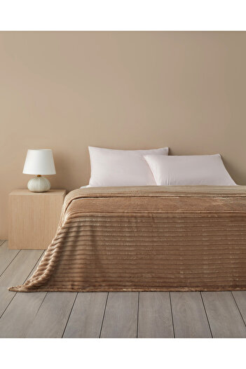 English Home Modern Line Striped Super Soft Single Blanket 150X200 cm Beige