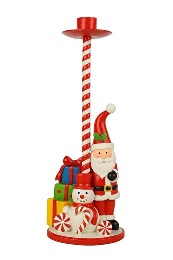 BeySüS New Year Decorative Santa Claus Candle Holder Candlestick 27 cm
