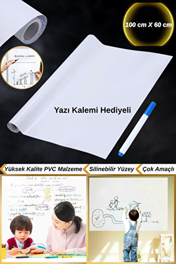 Hane Dostu Dikdörtgen Şekil | Silinebilir | Kelemli | Kendinden Yapışkanlı | Sticker Model Yazı Tahtası