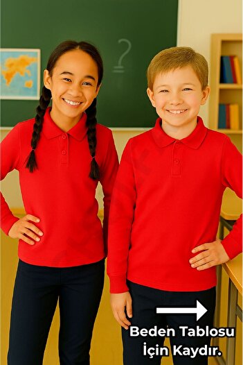 chulfa Long Sleeve School Uniform Sweet T-Shirt 2 Buttons Unisex 1Pcs