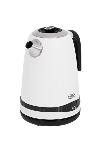 adler Electric kettle, 1.7 l capacity, temperature control, stainless steel, 2200W, cordless, White