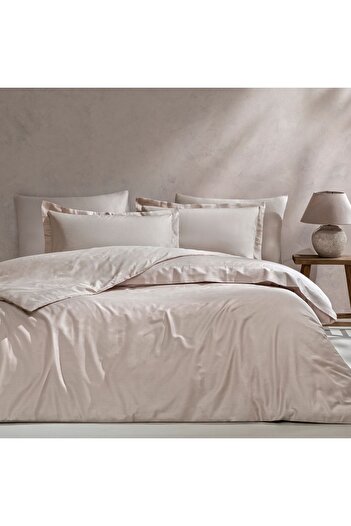 Linens Mix&Match Cotton Satin King Size Duvet Cover Stone