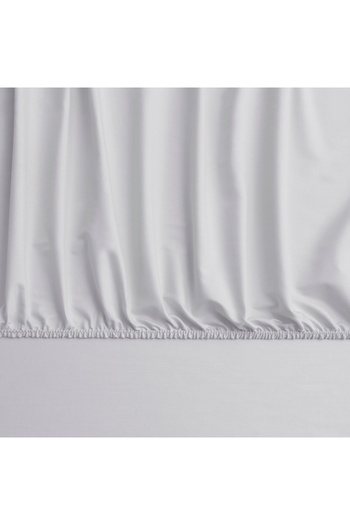 Linens Mix&Match Cotton Satin Queen Size Fitted Sheet Gray